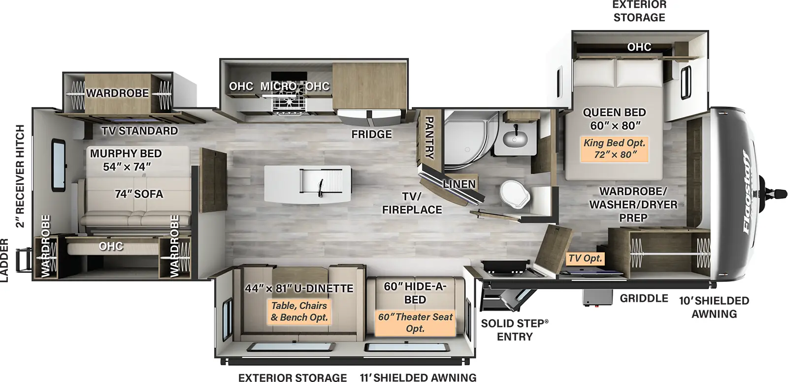 Flagstaff Classic Travel Trailers 832DBS Floorplan